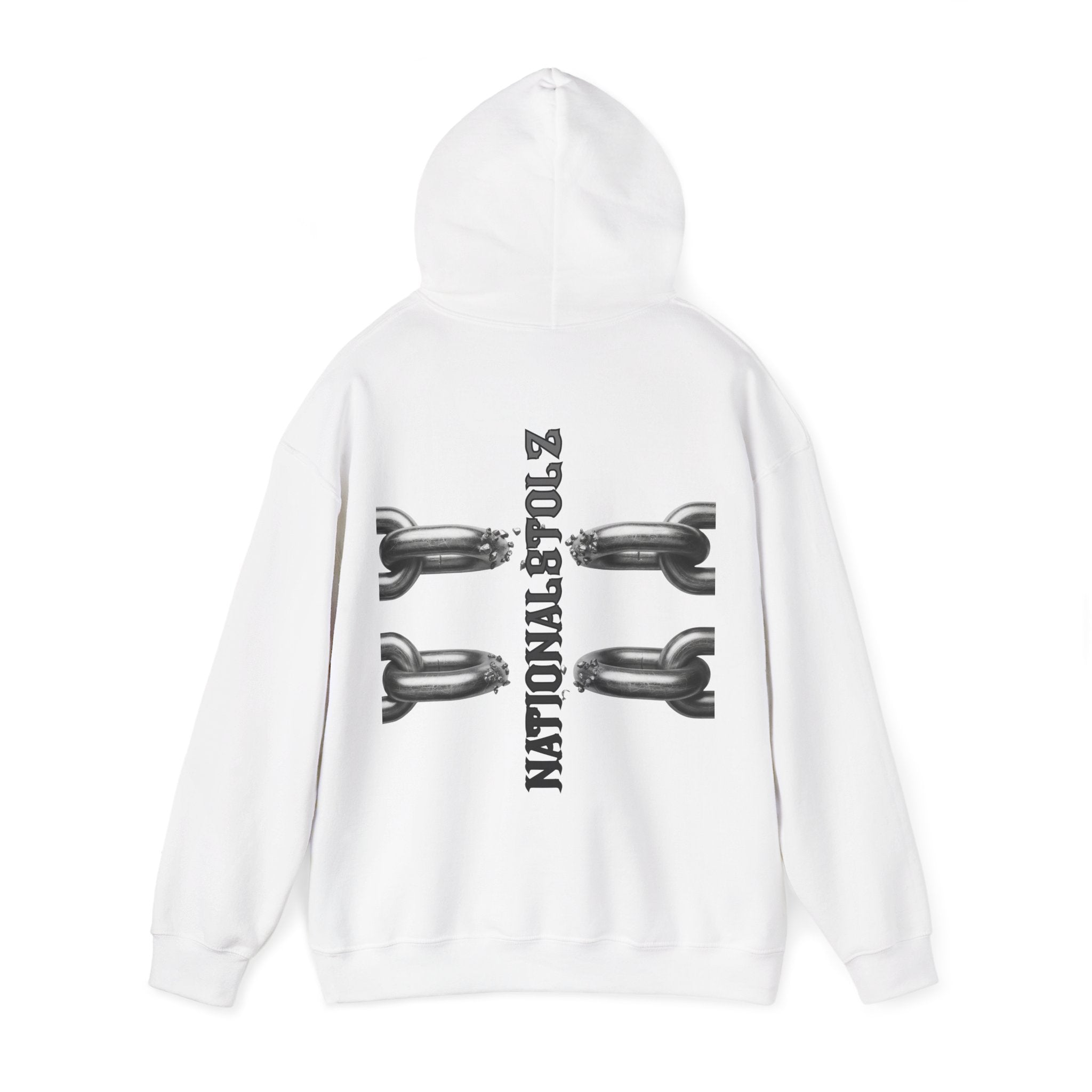 NATIONALSTOLZ Hoodie —Broken Chains "NATIONALSTOLZ" Back Print
