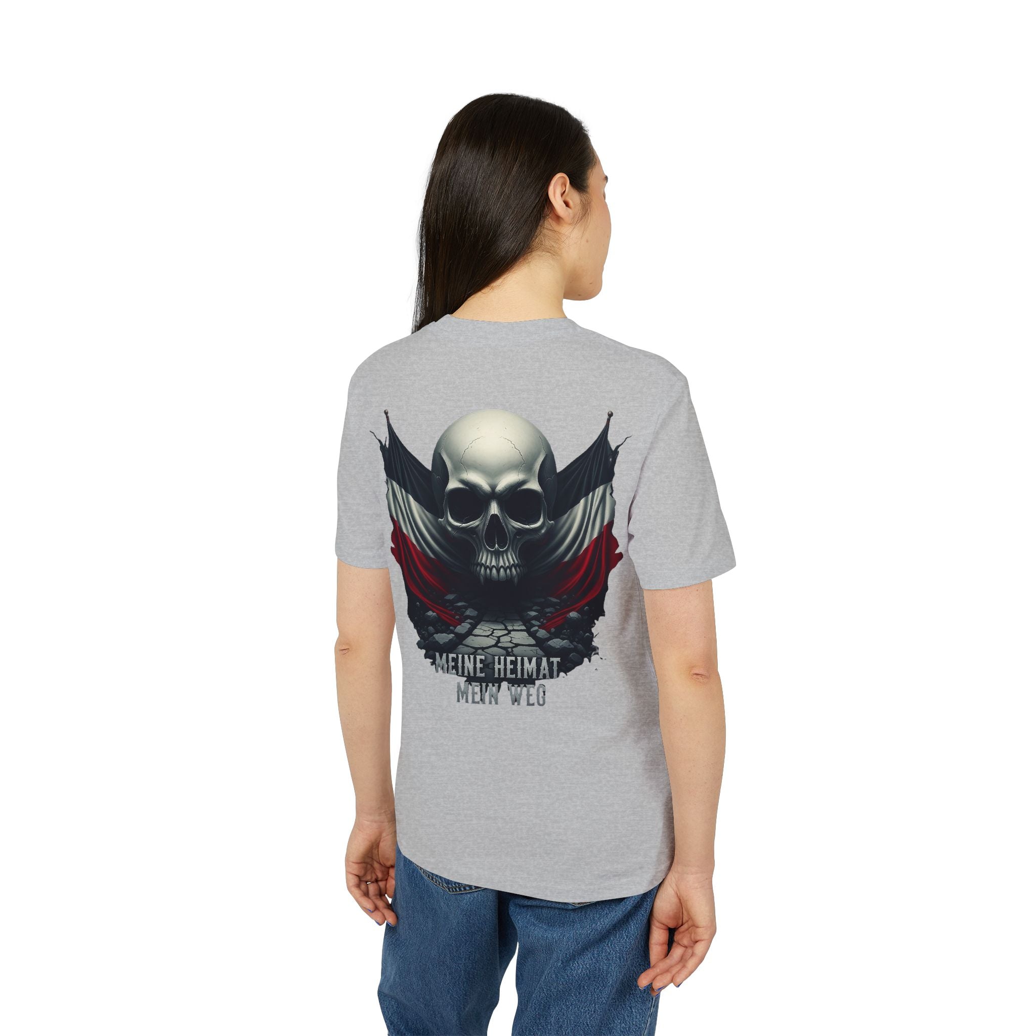 Skull Flag T-Shirt — "Meine Heimat, Mein Weg" Graphic Tee