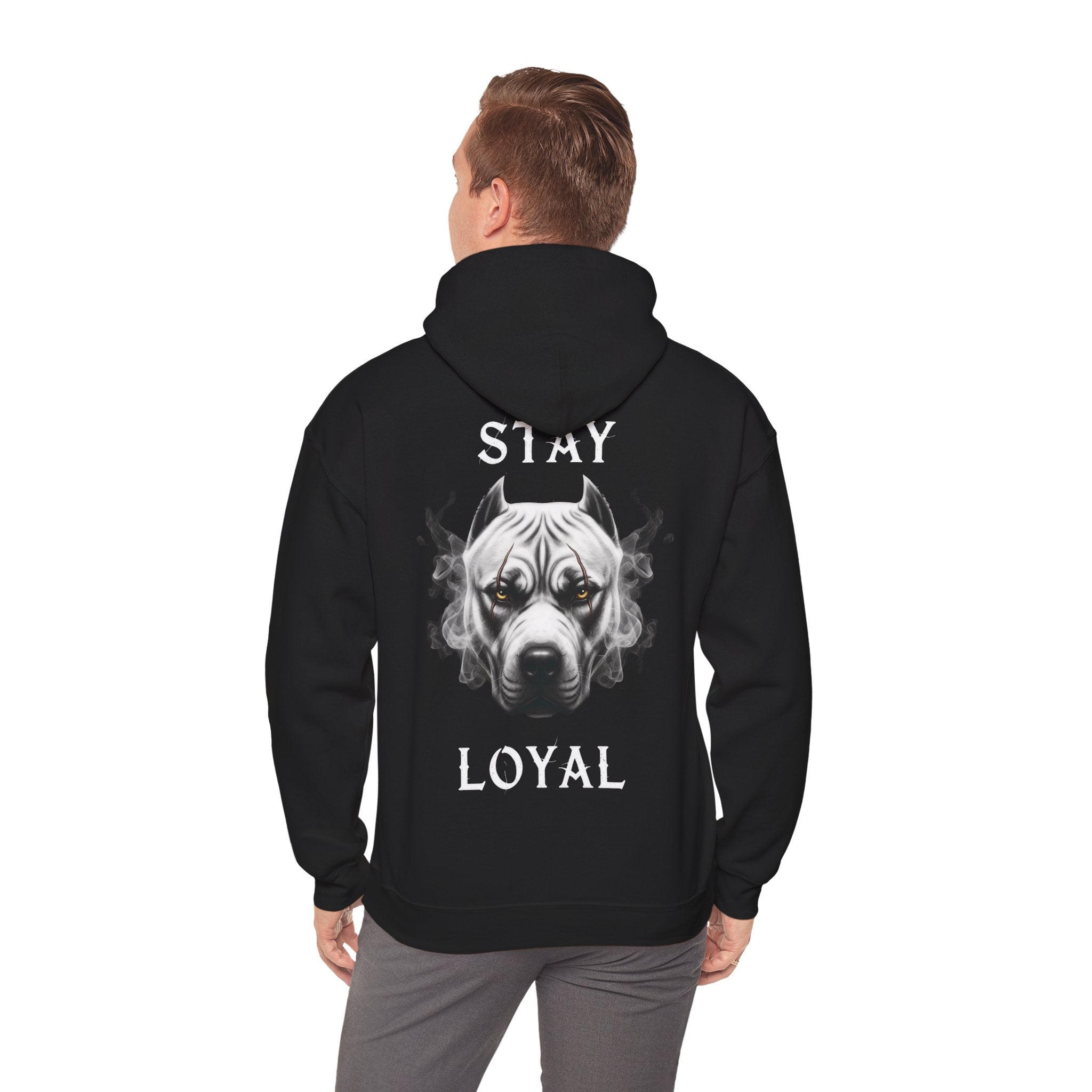 NATIONALSTOLZ  Pitbull Hoodie — Pitbull Portrait Stay Loyal