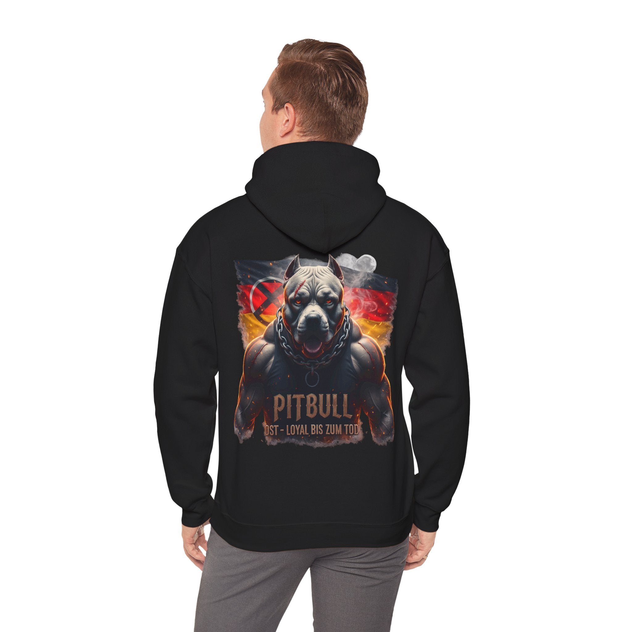 NATIONALSTOLZ ,,United Germany" Hoodie —  Flag Pittbull,, Ost Loyal bis zum Tod"
