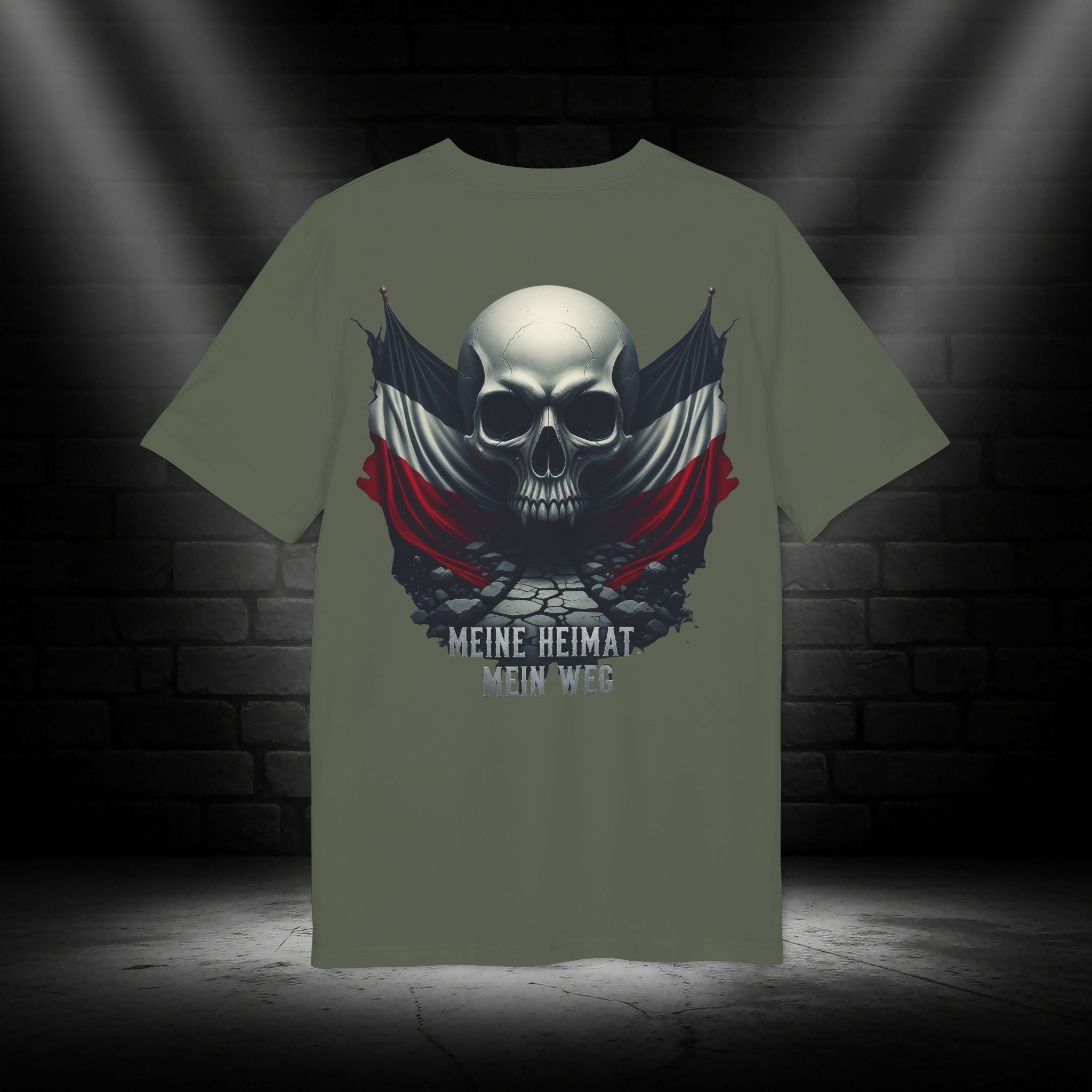 Skull Flag T-Shirt — "Meine Heimat, Mein Weg" Graphic Tee