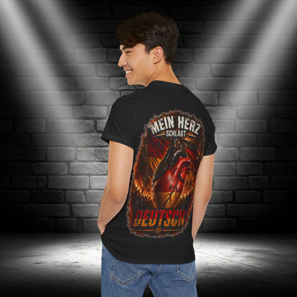 NATIONALSTOLZ T-Shirt — "Mein Herz schlägt Deutsch" Patriotisch Deutschland