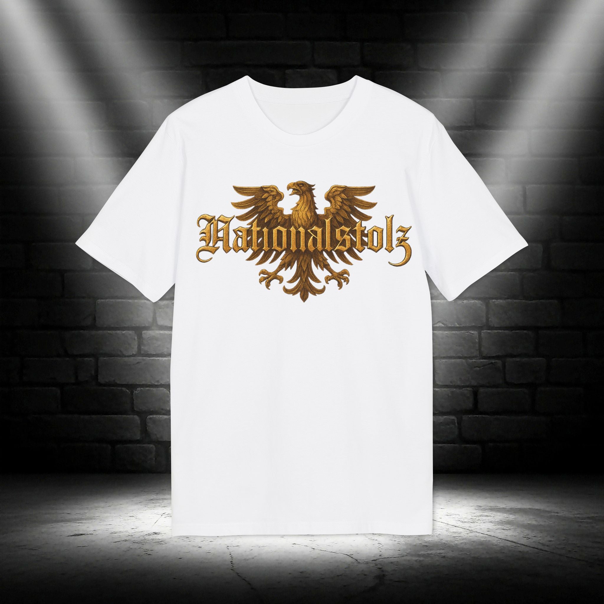 NATIONALSTOLZ Streetwear - Goldener Adler & Schriftzug