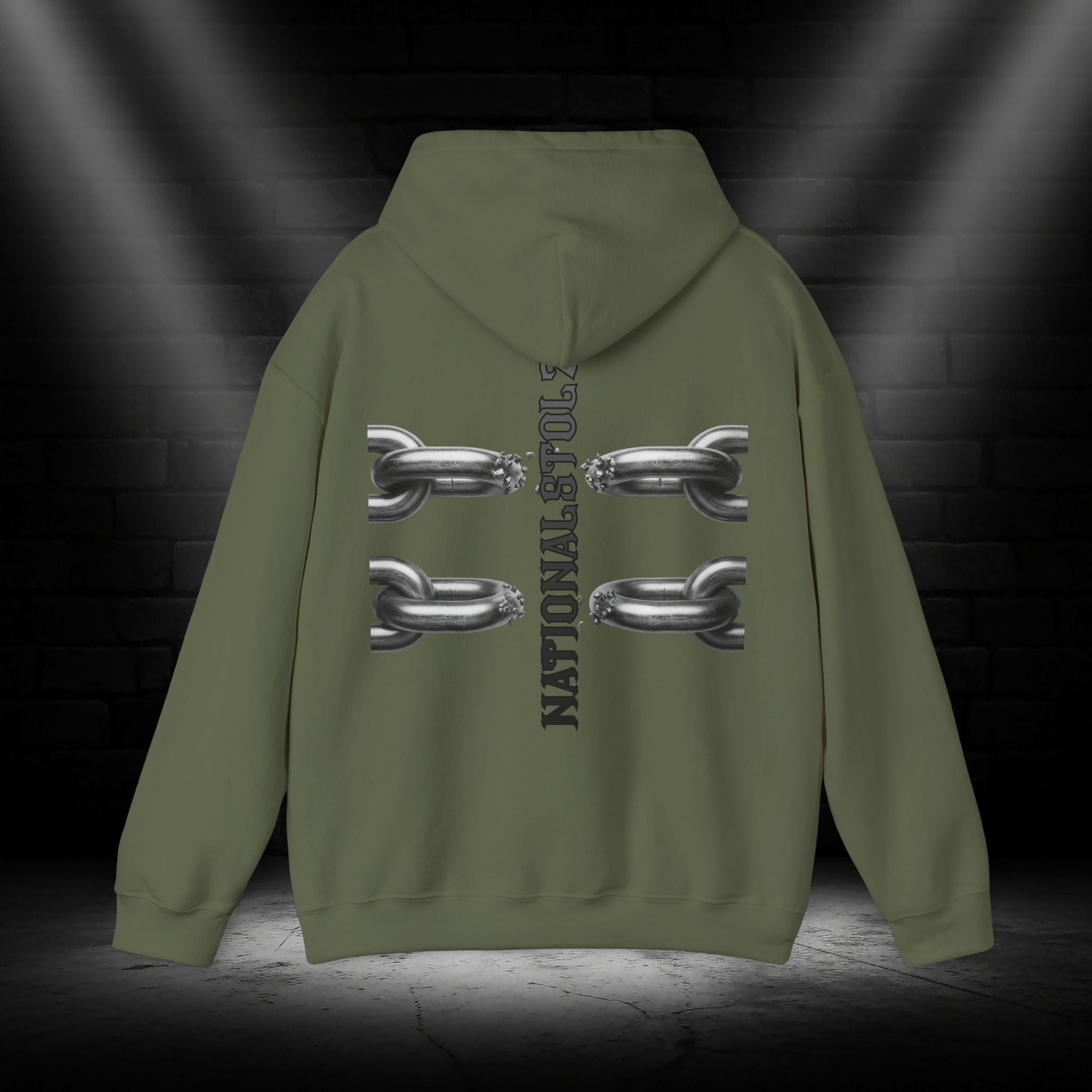 NATIONALSTOLZ Hoodie —Broken Chains "NATIONALSTOLZ" Back Print