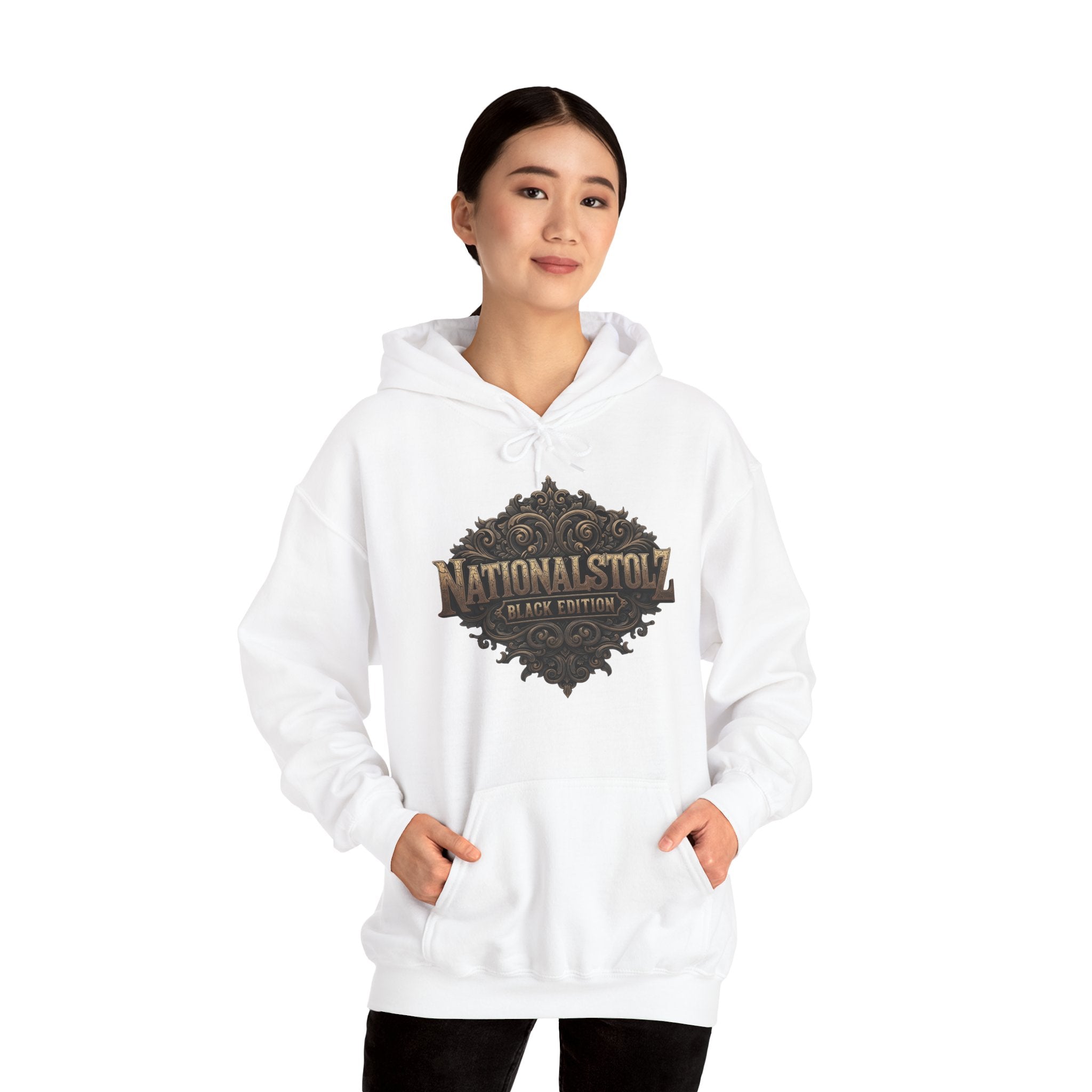 NATIONALSTOLZ ,,Black Edition'' Hoodie Unisex Frontprint